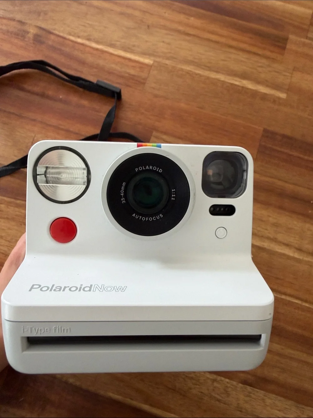 Polaroid White Instant Camera with Rainbow Accent